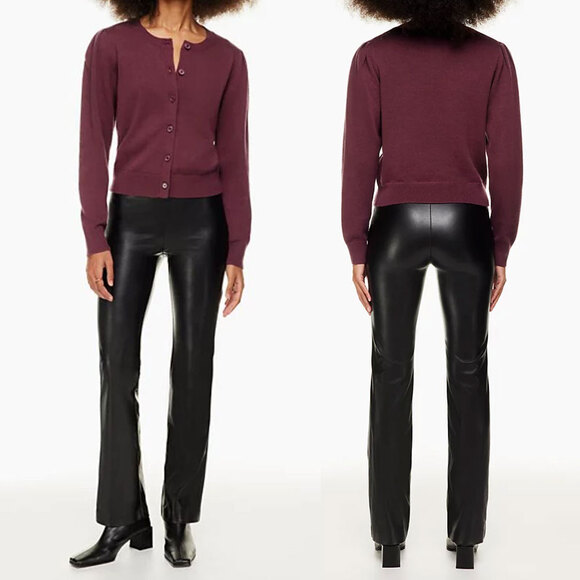 Aritzia Pants - ARITZIA NWT Wilfred Elaine Vegan Leather Flared Pant in Black Size 12